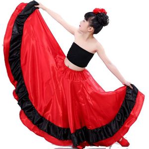 Flamenco Dans Rok Spaanse Dans Kostuums Meisjes Buikdans Rok Flamengo Spanje Bigdance Rok 540 Graden