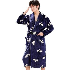 Xizou Herfst Winter Heren Pyjama Animal Print Lange Mouwen Pyjama Nacht Kamerjas Mannelijke Flanel Kimono Badjas Nachtkleding