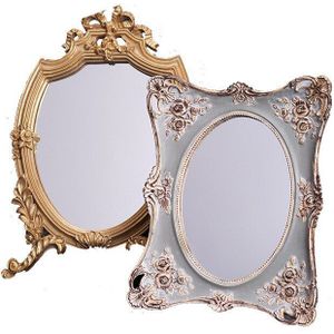 Europese Stijl Franse Cosmetische Spiegel Desktopmirror Decoratieve Spiegel Meisje Literaire En Art Restauratie Make Bad Kamer