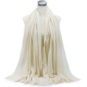 Klassieke Premium Viscose Maxi Crinkle Cloud Hijab Sjaal Zachte Islam Moslim & Retail Sjaals