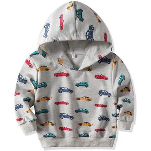 Kinderen Peuter Jongens Cartoon Little Auto Sweatshirt Zuigeling Jongen Lente Herfst Lange Mouwen Warm Hooded Trui Aantrekken