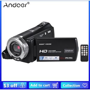 Andoer V12 - Digitale Zoom Opname Video Camera - 1080P - Camcorder - 20 Mega Pixels