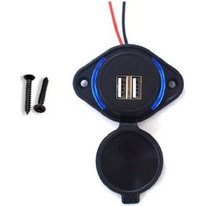 Dual Usb 12-24V Motorfiets Telefoon/Gps Lader Snel Opladen Waterdicht