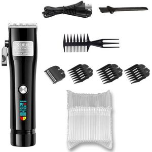 Mannen Professionele Tondeuse Lcd Oplaadbare Cordless Tondeuse Fading Mengen Elektrische Kapsel Machine Taper Hendel
