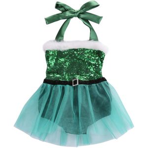 Xmas Pasgeboren Baby Meisjes Bodysuits Jurk Baby Baby Meisje Santa Tutu Jurken Outfits Kostuum Een Stuk Kleding