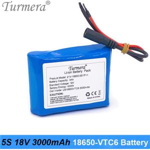 Turmera 18V 21V 3000Mah Reachargeable Lithium Batterij Us 18650VTC6 3000Mah 30A Batterij Met 5S Bms voor 18V Schroevendraaier Batterij