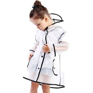 Mode Eva Kinderen Regenjas Waterdichte Poncho Helder Transparant Tour Kinderen Regenjas Student Regenpak Beschermende Covers