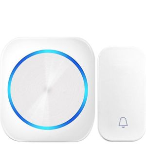 Batterij-Gratis Eu Plug Smart Home 1 2 Knop 1 2 Ontvanger Self-Powered Waterdichte Draadloze Deurbel Deurbel nachtlampje