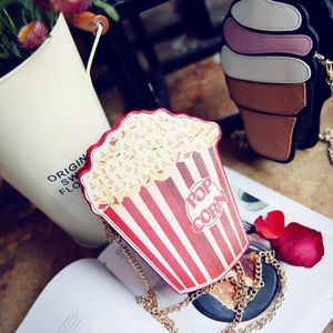 Leuke Cartoon Vrouwen Ijs Mini Bags Kleine Keten Clutch Crossbody Meisjes Schouder Tas Fruit Kleuren Popcorn Cake Zakken