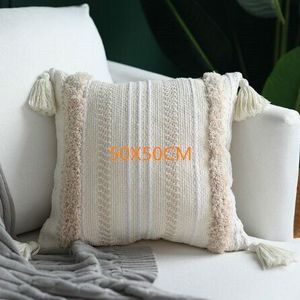 50X50 Cm Cojines Decorativos Para Sofa Marokko Geometrische Zwart-wit Getuft Kwastje Kussensloop Kerst Kussensloop