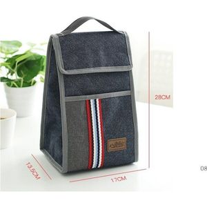 Mode Denim Doek Geïsoleerde Lunch Tas Doos Toevallige Picknick Thermische Zak Voor Kinderen Mannen En Vrouwen Koeler Thermo Tas goede