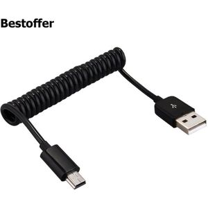 Mini Usb Kabel Spiraal Coiled Usb 2.0 Type A Male Naar Mini B 5-Pin Male Data Sync &amp; charger Lead