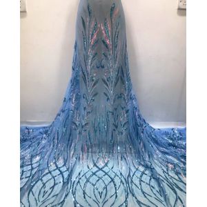 Pgc Groene Afrikaanse Kant Stof Zware Sequines Franse Mesh Kant Stof Voor Wedding Party Jurk Naaien LY101-10