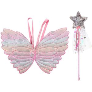 Kinderen Kostuums Rekwisieten Vlinder Prinses Angel Wings Fairy Stok Kinderen Speelgoed Fairy Wand Magic Stick Halloween Cosplay Props