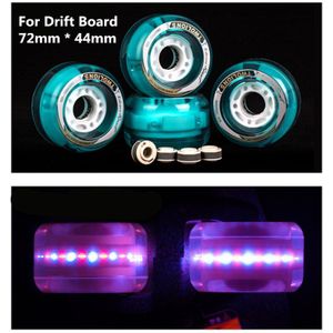 [72 Mm * 44 Mm] 82A Drift Board Wiel Branded Twolions Pu Skateboard Wielen, led Flash Skate Board Wiel Met Magneet Core Als