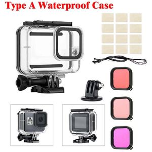 Voor Gopro 8 Black Waterproof Case + Rood Roze Paars Duiken Filter Lens Dive Onderwater Protector Voor Go Pro Hero Accessoires