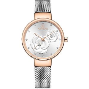 Naviforce Horloges Vrouwen Top Brand Luxe Steel Mesh Dames Quartz Horloge Mooie Bloem Charmant Meisje Klok Relogio Feminino