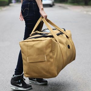 Grote Capaciteit Reistassen Mannen Canvas Handtas Handbagage Tas Zwart Kaki Weekend Bag Trip Duffle Tote