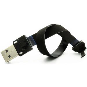 40 cm/50 cm/60 cm Ultra slim flat usb lint kabel Standaard type A naar male Micro up schuine ideaal voor PC Camera Printer of camcorder