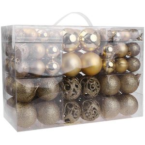 100 Stks/doos Kerstballen Onbreekbaar Opknoping Xmas Boom Ornamenten Wedding Party Home Decoratie Jaar 30-60Mm