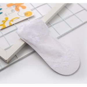 1 Paar Vrouwen Bladeren Kant Ademend Onzichtbare Sokken Dunne Dames Kant Boot Sokken Holle Anti-Slip Ondiepe Sokken Vrouwen zomer Sok
