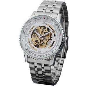SHENHUA Heren Horloges Top Brand Luxe Rvs Armband Skeleton Mechanische Mannelijke Horloge Automatische Relogio Masculino