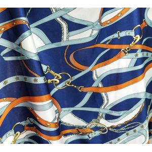 Vintage Jurk satijn Ketting Riem bedrukte stof patchwork shirt sjaal textiel polyester