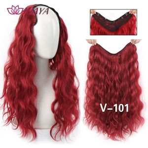 Huaya Synthetische Lange Natuurlijke Wave Clip In Hair Extensions Voor Vrouwen Bruin Haar Stuk Hittebestendig Fiber Valse Haar