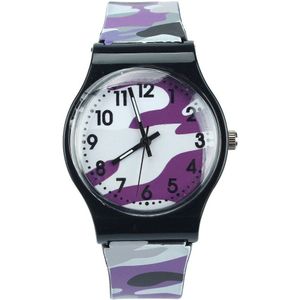 Kinderen Horloge Mode Camouflage Kinderen Horloge Quartz Horloge Meisjes Jongen Unisex Klok Reloj Deportivo * Een