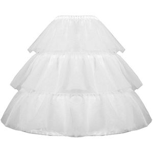 68UA Womens Lolita Elastische Taille Korte Petticoat Rok 3 Tiered Ruches Lagen Tule Jurk Crinoline Half Slips Baljurk Puffy