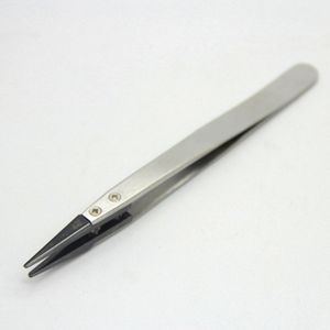 Keramische Pincet Hoge Temperatuur Weerstand Effen Anti-Corrosie Gebogen Repair Hand Tool Statische-gratis Voor Craft Duurzaam