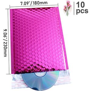 10Pcs Rose Roze Folie Bubble Zakken Metallic Bubble Mailers Gealuminiseerd Post Tassen Bruiloft Verpakking Gewatteerde Enveloppen
