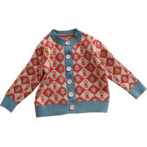 Voorjaar Meisjes Koreaanse Stijl Pop Patroon Trui Gebreide Vest Kinderen Meisje Cartoon Trui 2-6 Jaar Baby mode Doek