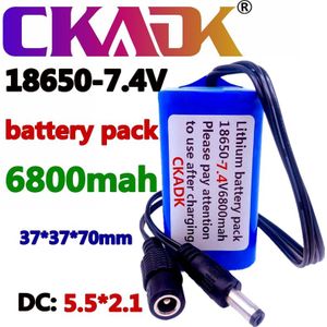 Beschermen 7.4 V 6800 Mah 8.4 V 18650 Li-Ion Batterij Fietsverlichting Hoofd Lamp Speciale Batterij pack Dc 5.5Mm
