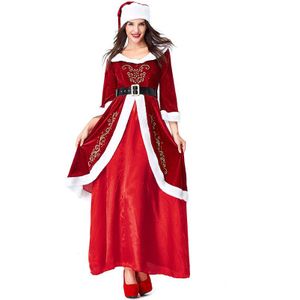 Kerst Kerstman St. Nick Kostuum Adult Xmas Cosplay Outfit Voor Mannen En Vrouwen Hoed + Jas + Broek + Baard