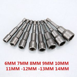 5/6/9 PCs 6-19mm Hex Socket Mouw Nozzles 1/4 "Boor Bits Sterke Magnetische moer Driver Tool Set Adapter Elektrische Schroevendraaier