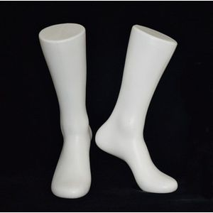 1 paar Mannen Mannequin Voet Dummy Lengte Display Korte Socking Voetbal Sokken Tool Plastic Torso Mannelijke Witte Voet Met magneten