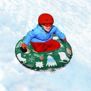 Sneeuw Speelgoed Winter Opblaasbare Ski Cirkel Ski Cirkel Met Handvat Duurzaam Kinderen Volwassen Sneeuw Buis Skiën Verdikte Dreef Slee