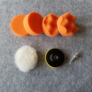 3Inch Auto Polijstschijf Zelfklevende Polijsten Waxen Spons Wol Wiel Polijsten Pad Verwijdert Krassen Gereedschap Accessoires 7pack