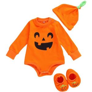 Baby Baby Meisjes Jongens Halloween Kleding Lange Mouw Rompertjes Jumpsuits Hoeden Schoenen Pompoen Herfst Baby Kleding