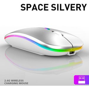 2.4G + Bluetooth 5.0 Draadloze Muis Optische Tracking Dual Mode Oplaadbare Rgb Muizen Knop Mute 1600Dpi Pc Mouse