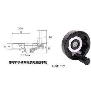 Plastic Handwiel 10-20Cm Legering Vouwen Draaibank Freesmachine Binnen Ripple Hand Wheel Met Roterende Handvat Machine Accessoires