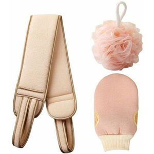 Exfoliating Washcloth Gloves Body Cleaning Soft Brush Home Hotel Bathroom Shower Ball Back Scrubber Set Skin Towel Bath