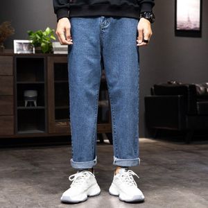 Mannen Jeans Koreaanse Harlan Blauwe Broek Herfst En Winter Trend Retro Rechte Broek Harajuku Losse Jeans