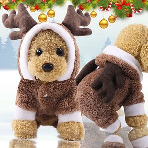 Kerst Huisdier Kleding Vier-Legged Dikke Fleece Warme Knop Hond Teddy Kleding Huisdier Kat Hond Kleding Levert