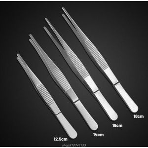 F92C Roestvrijstalen Pincet All-Purpose Tang Professionele Pincet Tang &amp; Comfortabele Geribbelde Handvat Voeden Straight