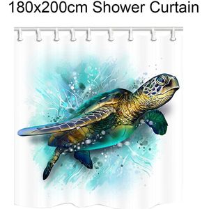 Polyester Douchegordijn Waterdicht Sea Turtle Home Decor Badkamer Accessoires Voetstuk Vloerkleed Wc Cover Bad Grond Mat