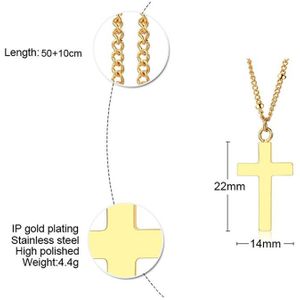 Fxm HBB15 Rvs Ketting Populaire Enkele Vrouwen 35 Mm Gouden Kruis Op China Vrouwen Sieraden