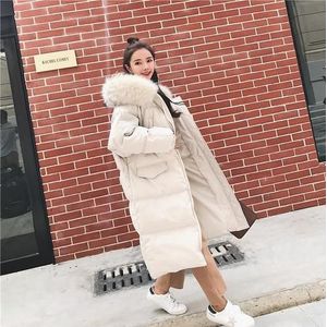 Lange Over-De-Knie Gewatteerde Jas Voor Vrouwen In Winter Mid-Length Dikke Koreaanse Losse Bf jas