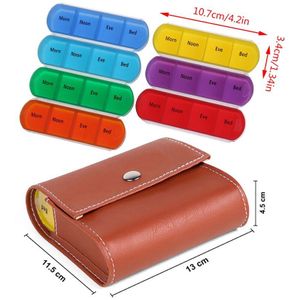 7 Dag Wekelijkse Pillendoos Opslag Container Travel Case 28 Raster Pil Geneeskunde Box Organizer Case Portemonnee Geneeskunde Doos